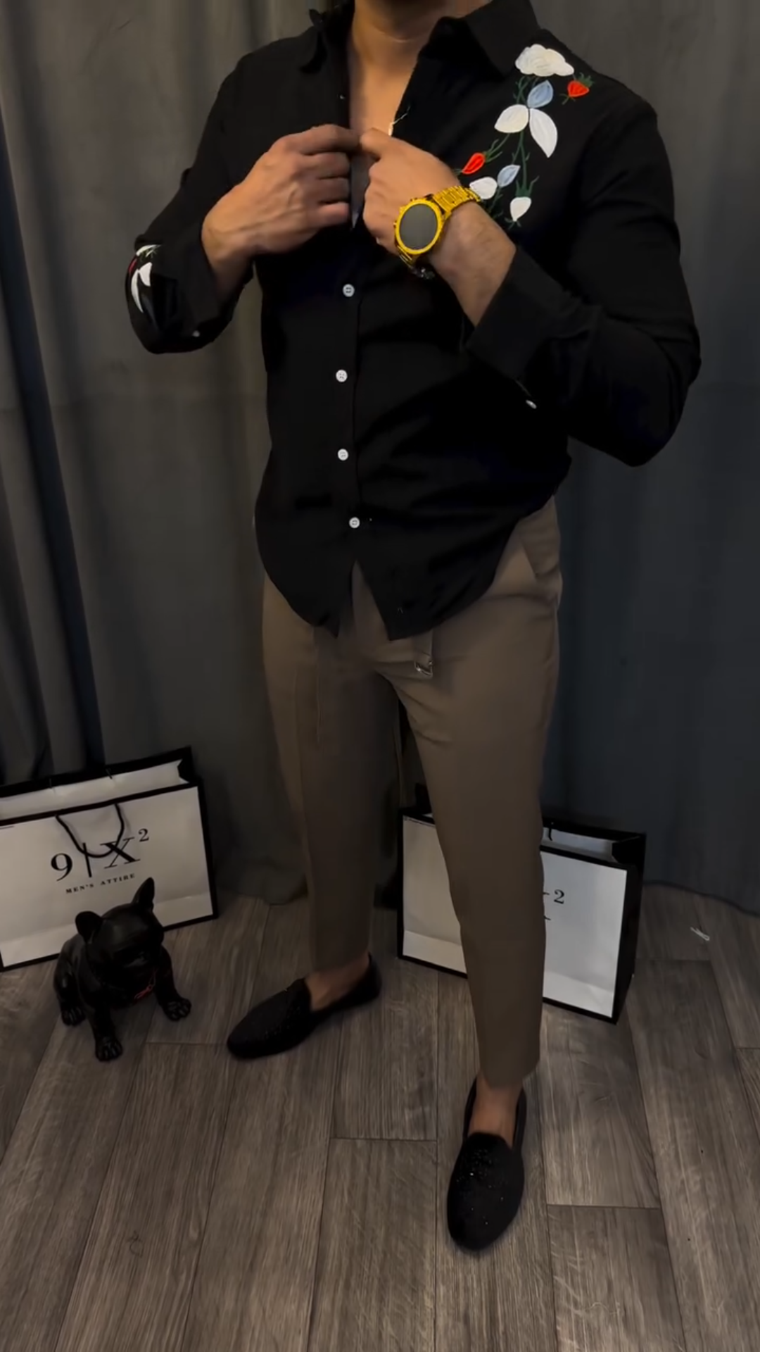 Men's Hand Embroidered Casual Shirt