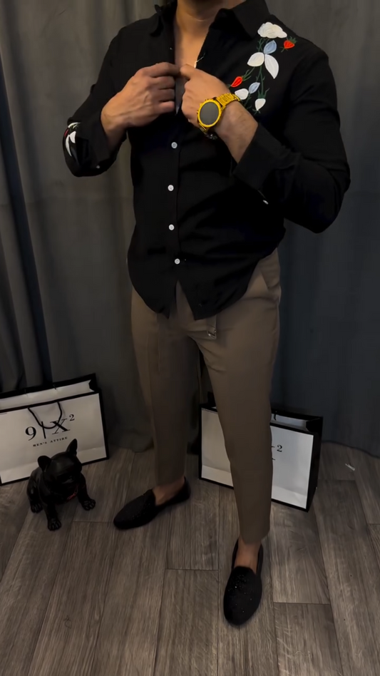 Men's Hand Embroidered Casual Shirt