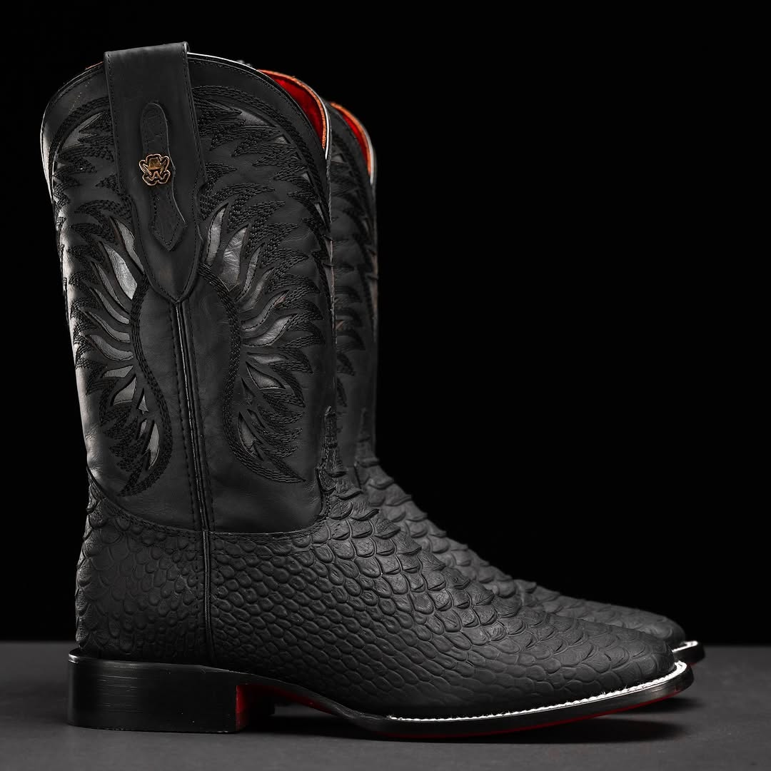 Noble Vintage Natural Python Leather Cowboy Boots