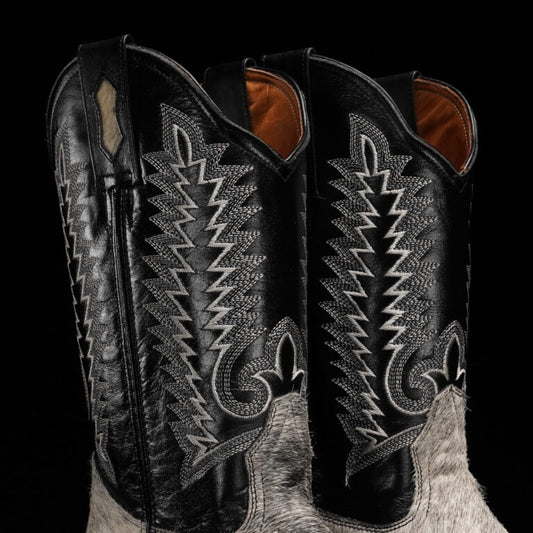 Imported natural cowhide cowboy boots