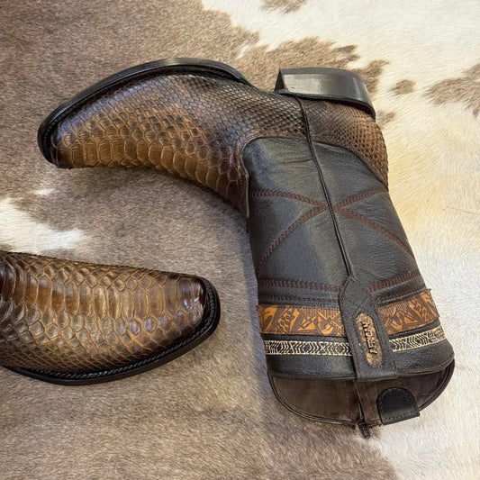 Original Vintage Python Leather Knight Boots