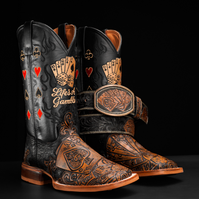 The Gambler – Poker - Themed Embroidered Western Boots