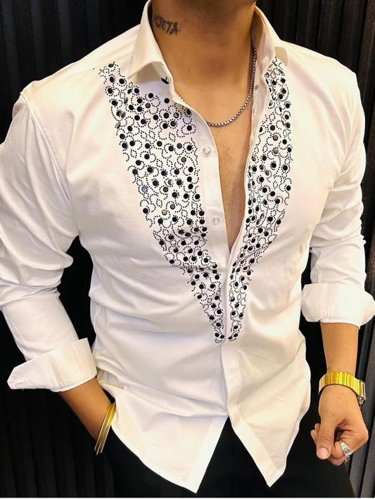 Men's high-end 3D sequined shirt