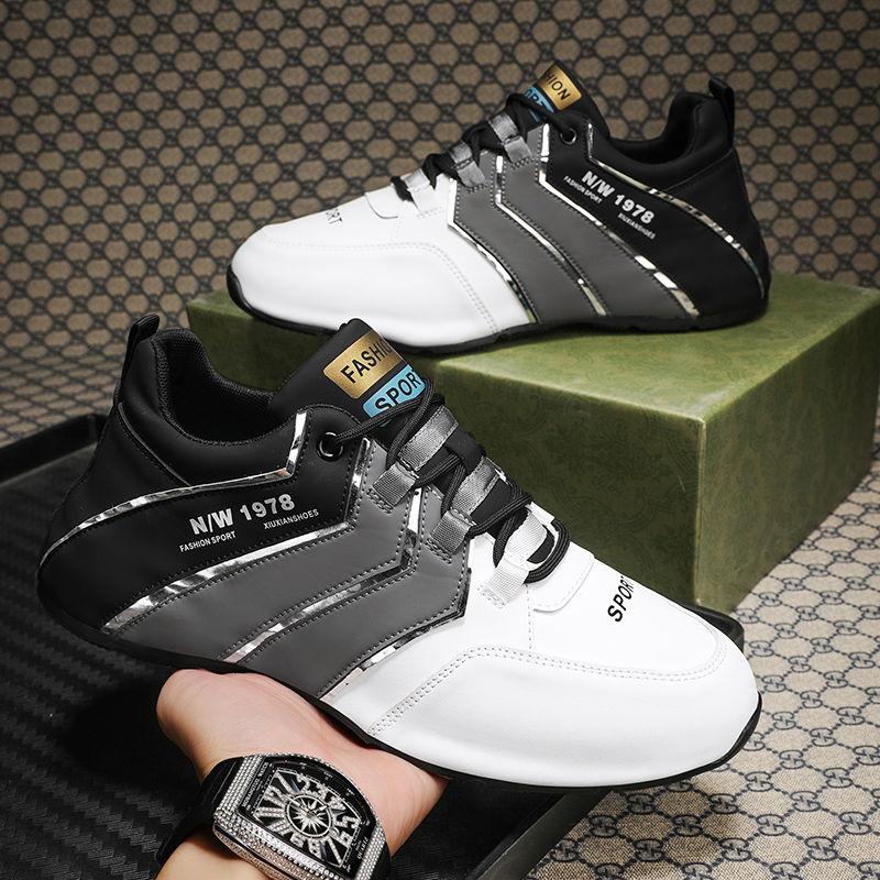 2023 Spring new black and gold all-match thick-soled daddy shoes