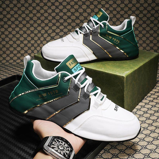 2023 Spring new black and gold all-match thick-soled daddy shoes