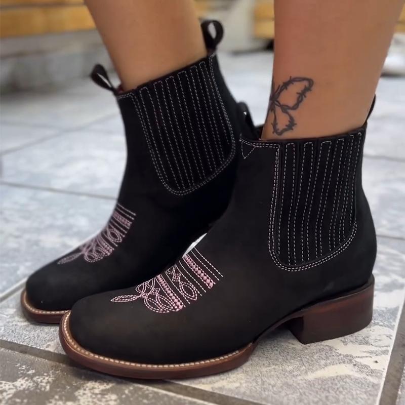 Suede Flat Heel Round Toe Women's Martin Boots