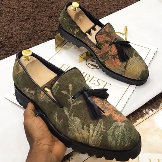 Men's Printed Canvas Loafers