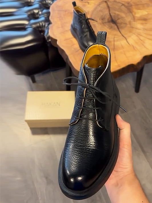 Men's Soft-soled Lace-up Leather Boots