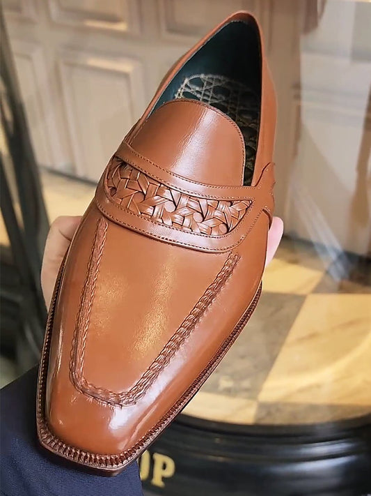 Saddle Strap Braided Men's Loafer