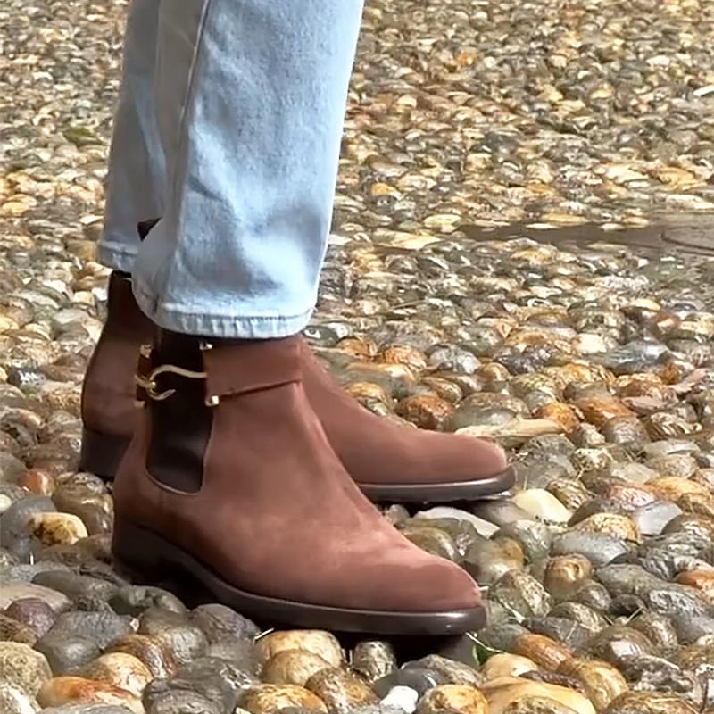 Men's Brown Suede Chelsea Boots