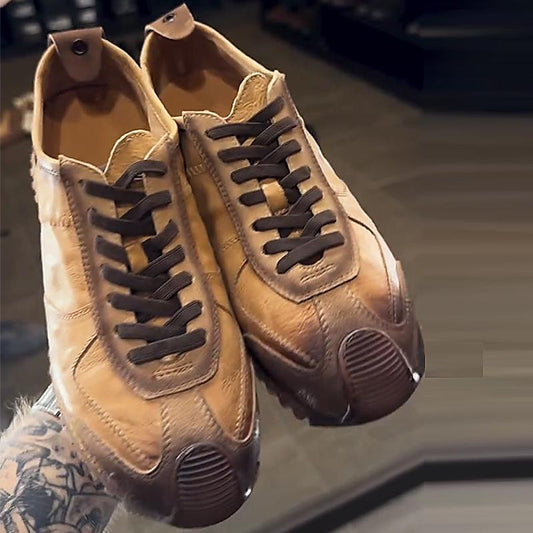 Mens Vintage Soft Sole Leather Sneakers