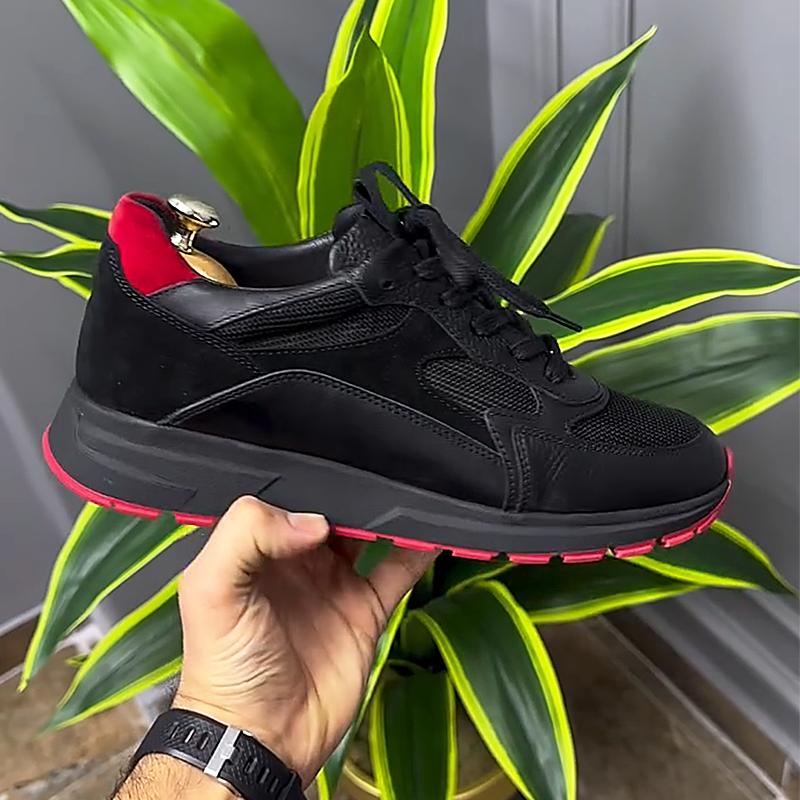 Men's Mesh Patchwork Leather Sneakers