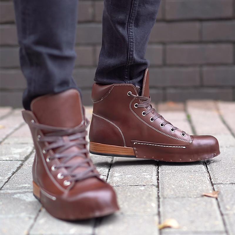 Men's Retro High Top Leather Boots