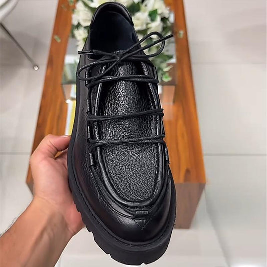 Men's Leather Casual Lace-Up Shoes