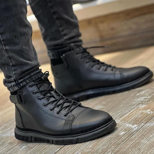 Men's Leather Lace-Up Soft Sole Casual Shoes