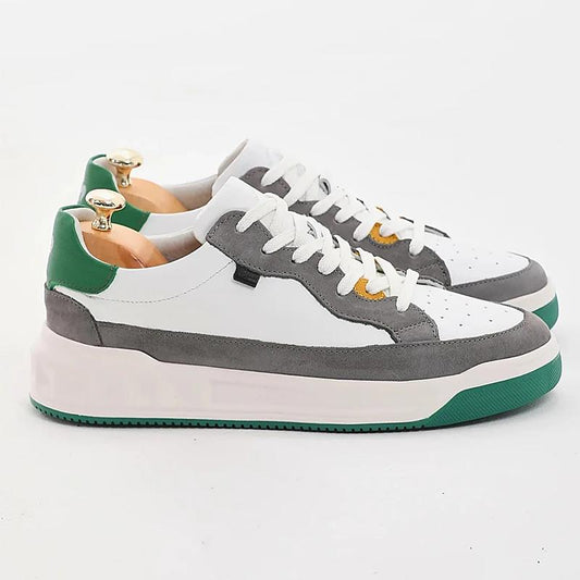 Gray Suede Patchwork Casual Sneakers