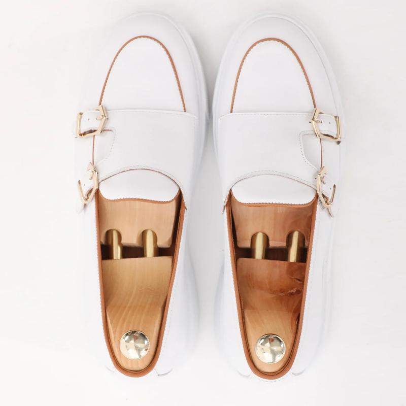 White Casual Monk Strap Eva Sole Shoes