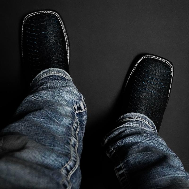 Midnight Blue Crocodile Men's Boots