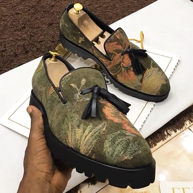 Men's Printed Canvas Loafers