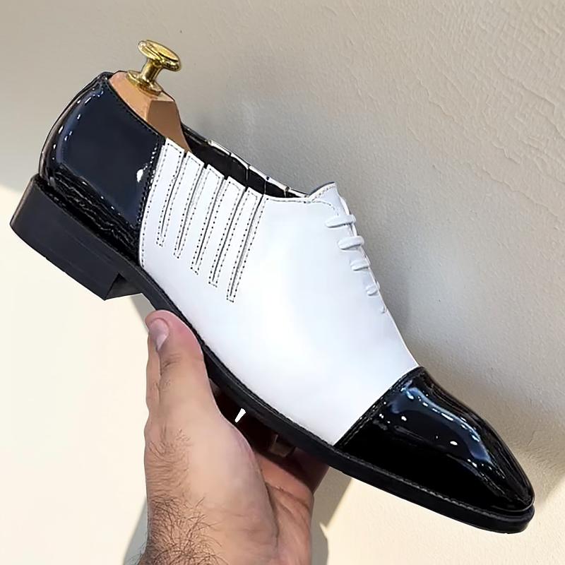Men's Colorblock Derby Leather Shoes