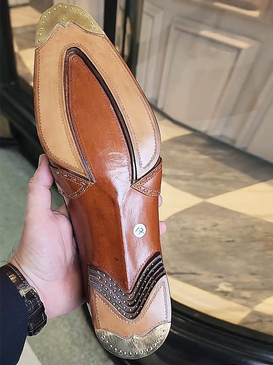 Handmade Leather Layered Heel Men's Loafers