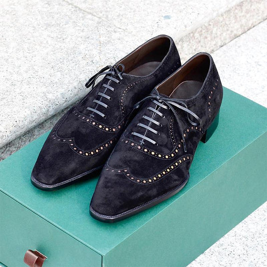 Suede Brogue Formal Men's Shoes