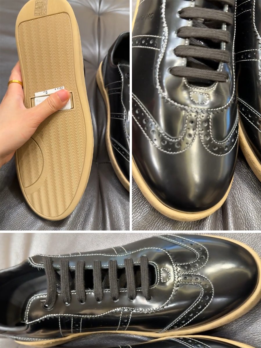 Men's Patent Leather Handmade Training Shoes