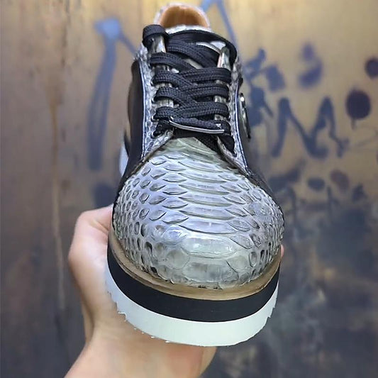 Men's Crocodile Print Vintage Work Shoes