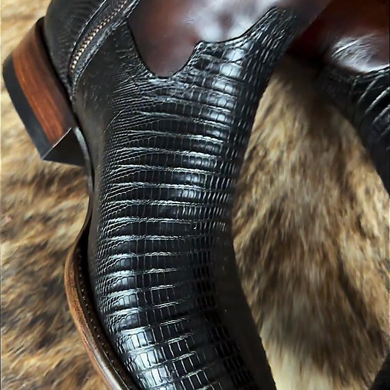 Textured High Top Men's Leather Boots