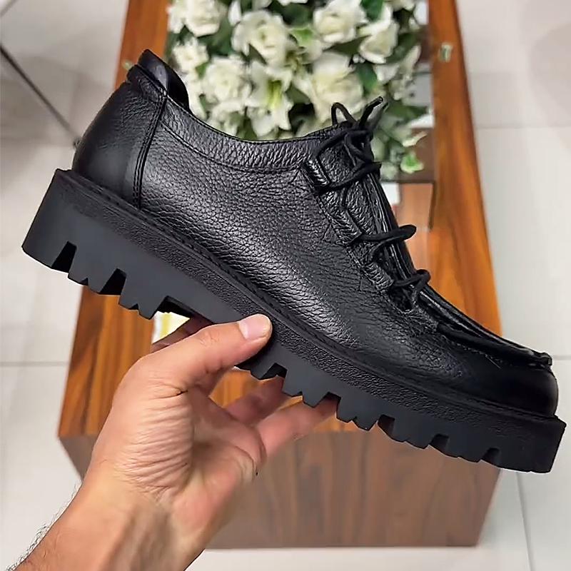 Men's Leather Casual Lace-Up Shoes