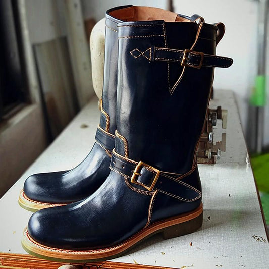 Men's Vintage Leather Long Boots