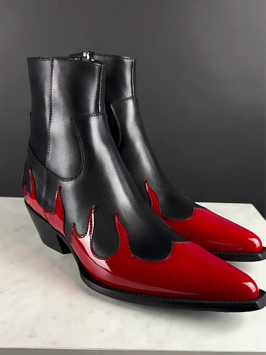 Men's Flame Leather Boots