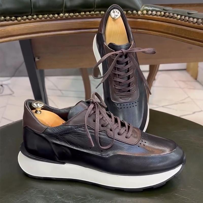 Mens Vintage Leather Sneakers