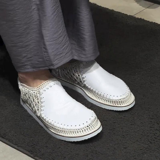 Men's Leather Knit Soft Sole Sandal