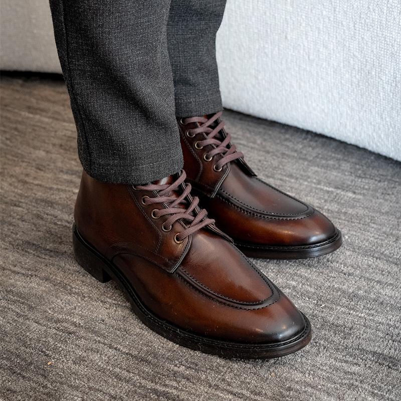 Men's Leather Short Boots