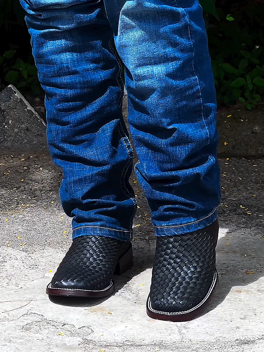 Braided Leather Men's Chelsea Boots