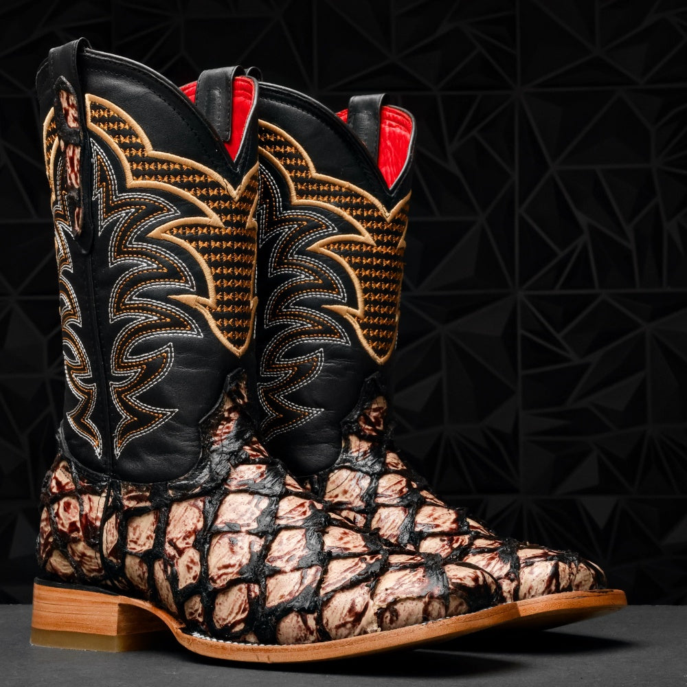 Orix Jumbo Pirarucu Leather Boots - Square Toe