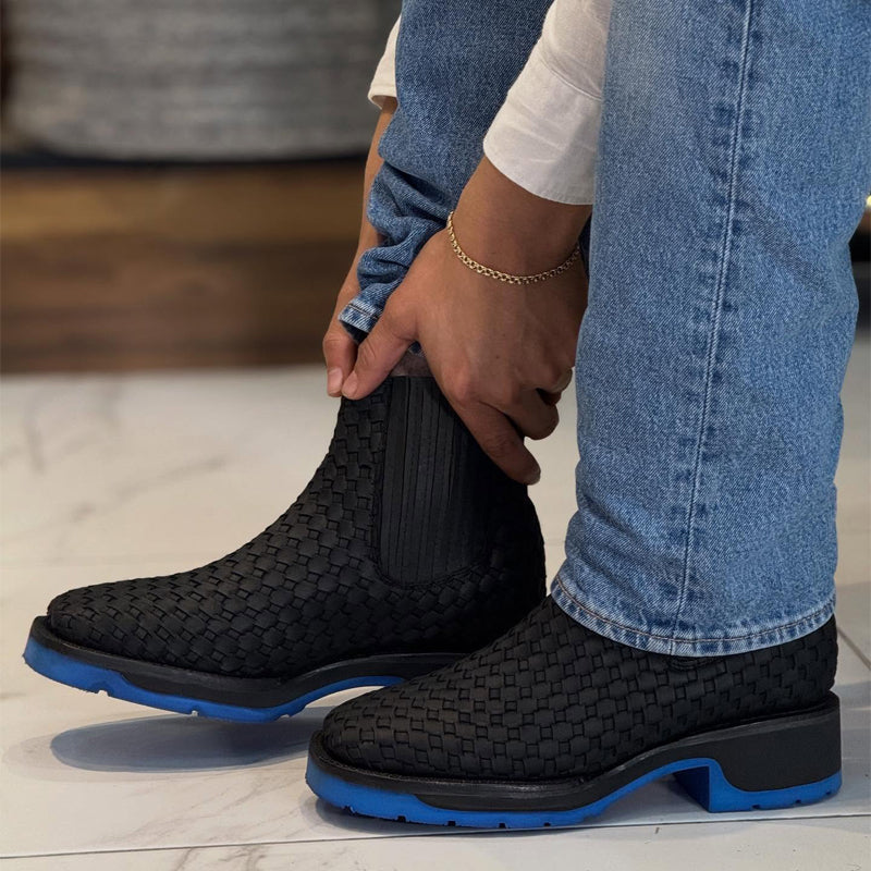 Men's Woven Chelsea Ankle Boots