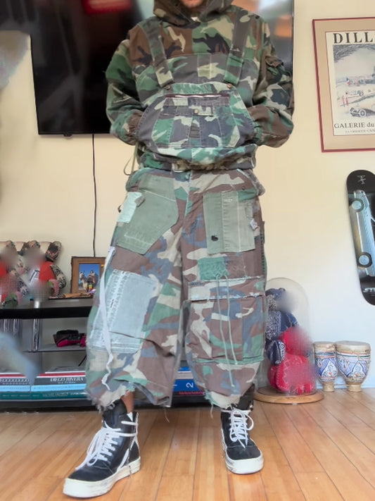 Men 's Camouflage Print Overall Hoodie