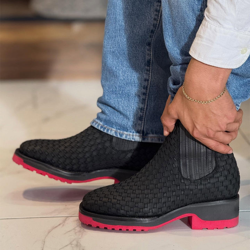 Men's Woven Chelsea Ankle Boots