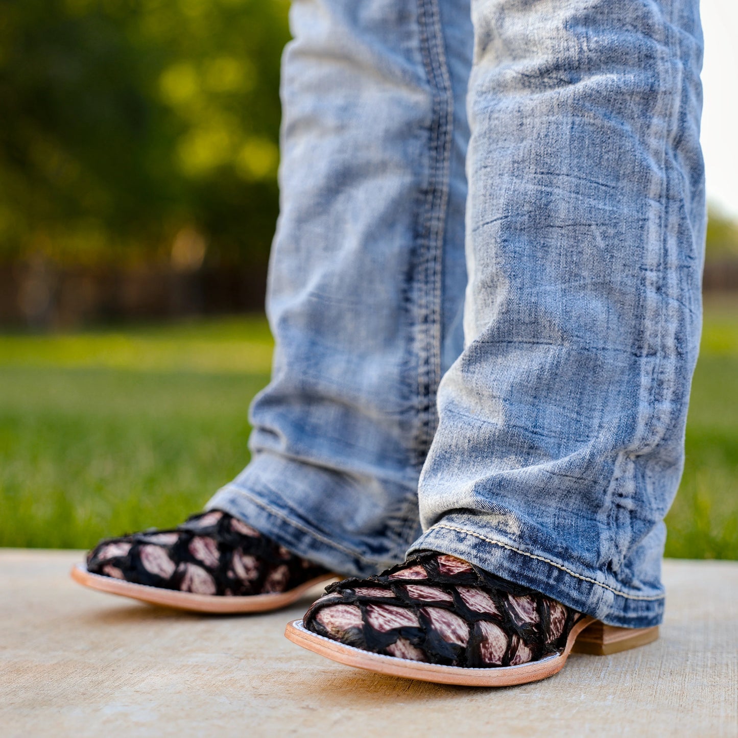 Orix Jumbo Pirarucu Leather Boots - Square Toe