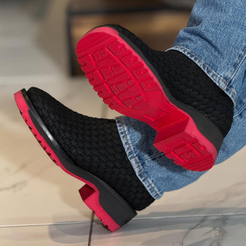 Men's Woven Chelsea Ankle Boots