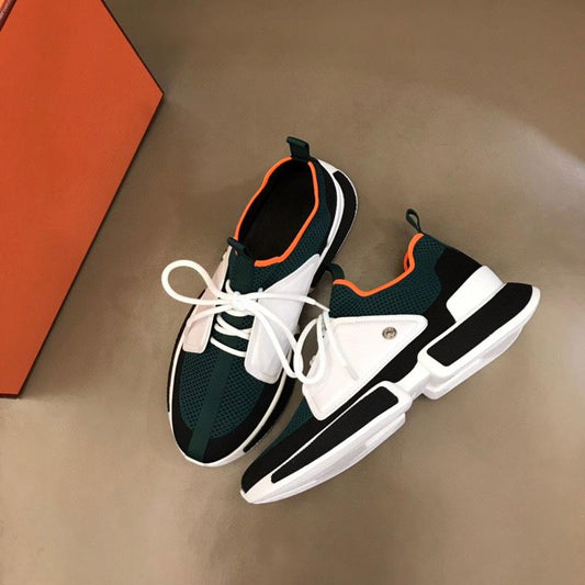 Men's Soft Sole Leather Mesh Casual Shoes