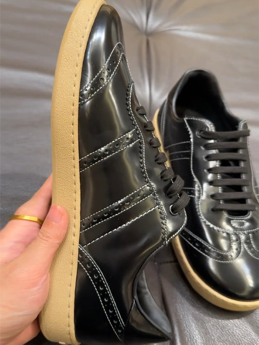Men's Patent Leather Handmade Training Shoes