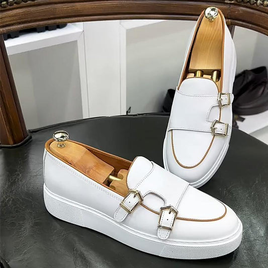 White Casual Monk Strap Eva Sole Shoes