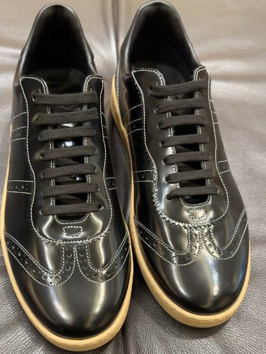 Men's Patent Leather Handmade Training Shoes