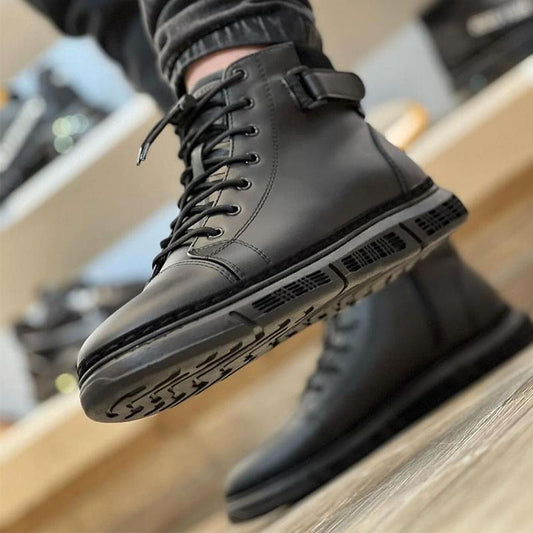 Men's Leather Lace-Up Soft Sole Casual Shoes