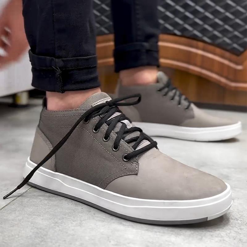 Canvas Patchwork Leather Men's Flat Casual Shoes