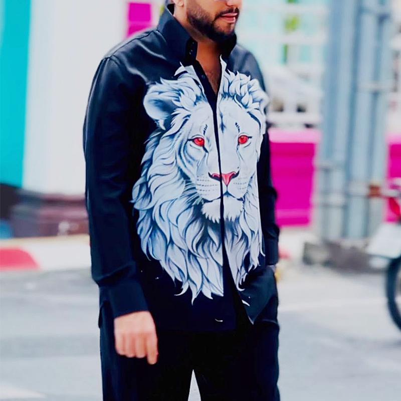 Lion Print Oversized Shirt