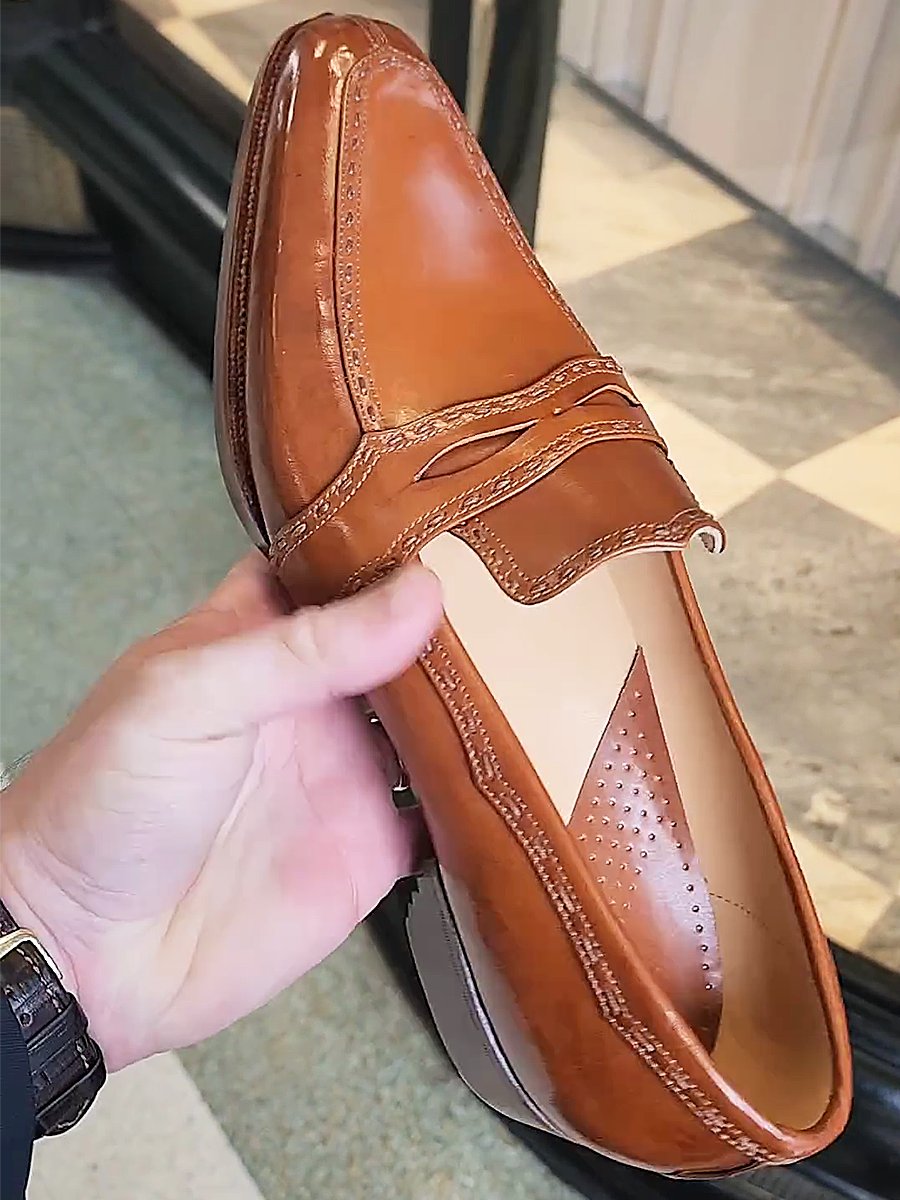 Handmade Leather Layered Heel Men's Loafers